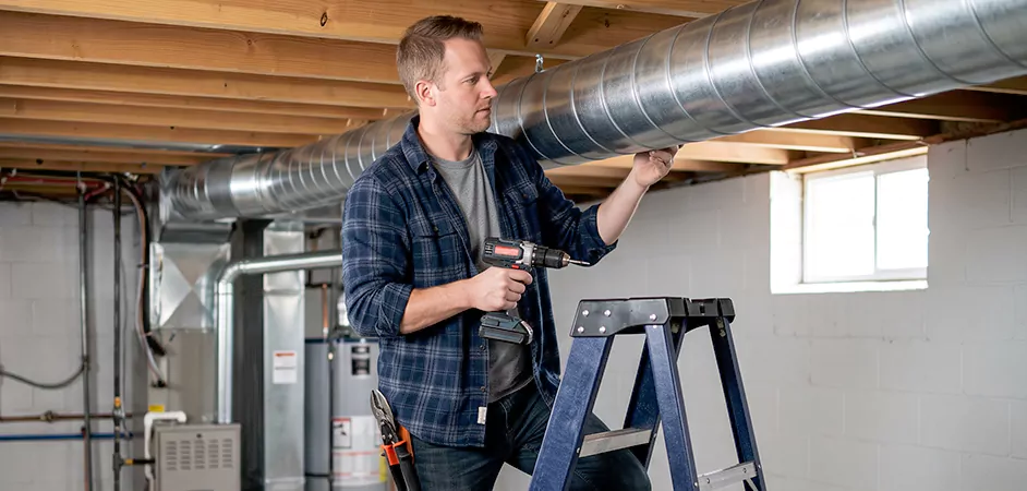 Exposed Spiral Ductwork in Hyattsville