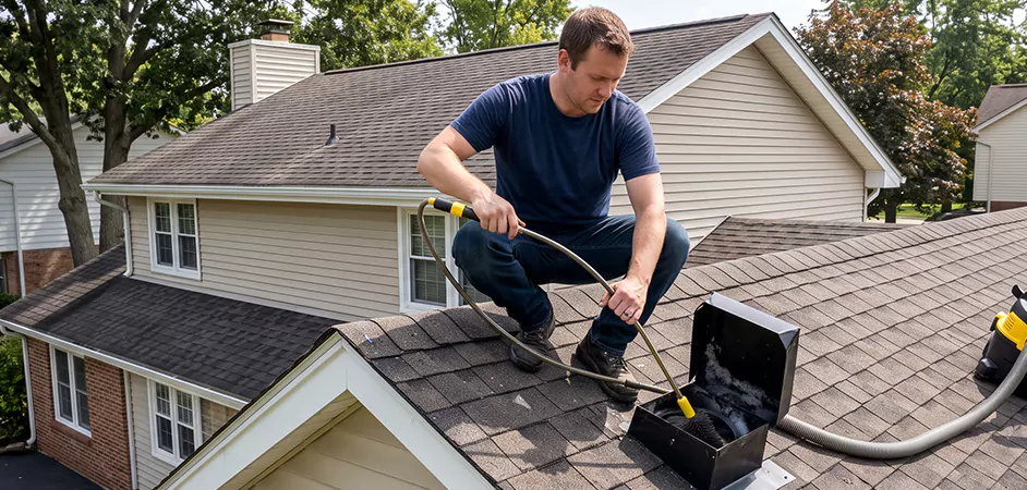 Multi-Story Roof Dryer Vent Cleaning in Hyattsville
